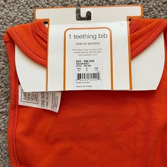 Just One You Carters Halloween witch teething bib NWT - Picture 3 of 4